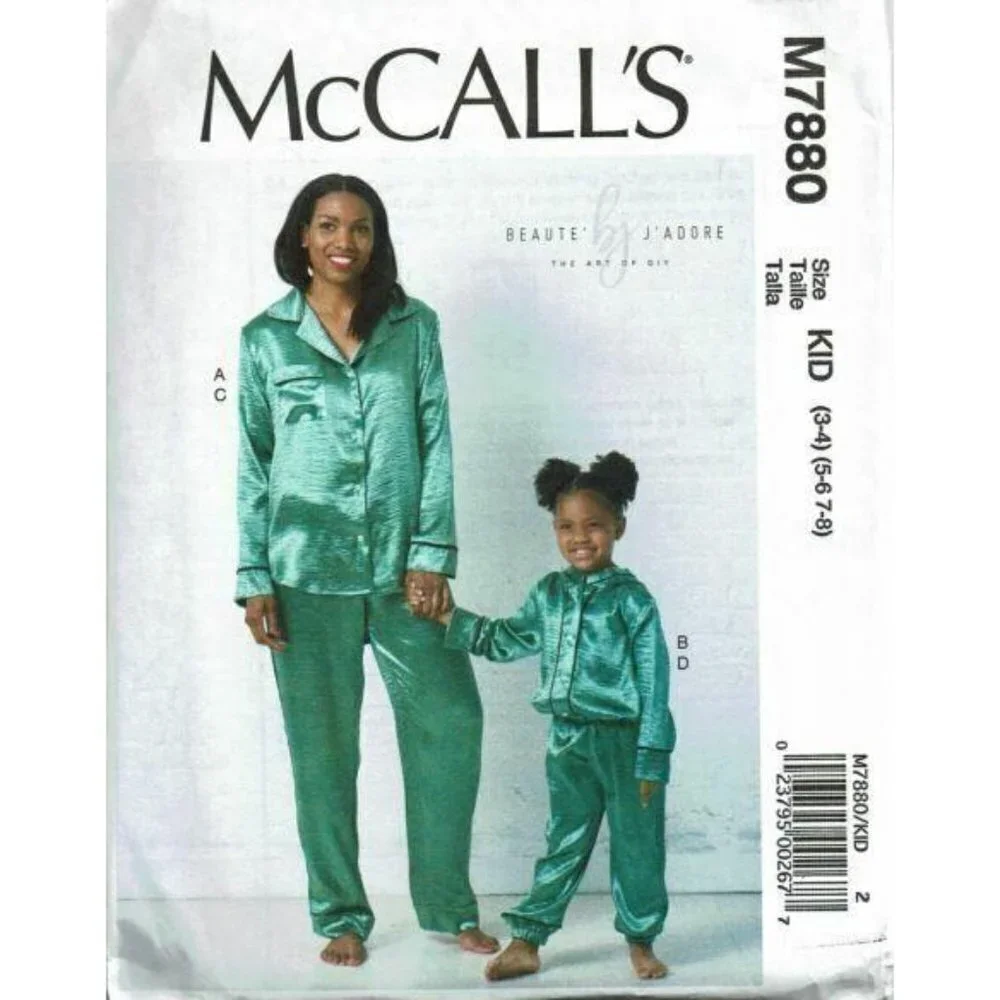 McCalls Sewing Pattern 7880 Kids‎ Nightshirt Pants Sizes 3-8